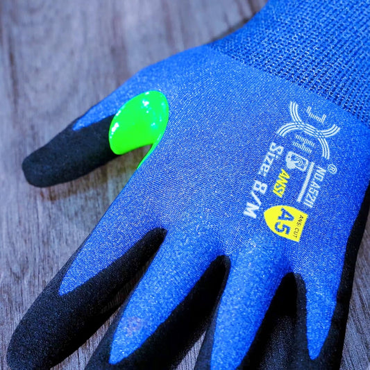 24G Ultra Thin A5 Cut Resistant Gloves, HPPE Nitrile Coated Breathable Work Gloves, Touchscreen Friendly, 3 Pairs