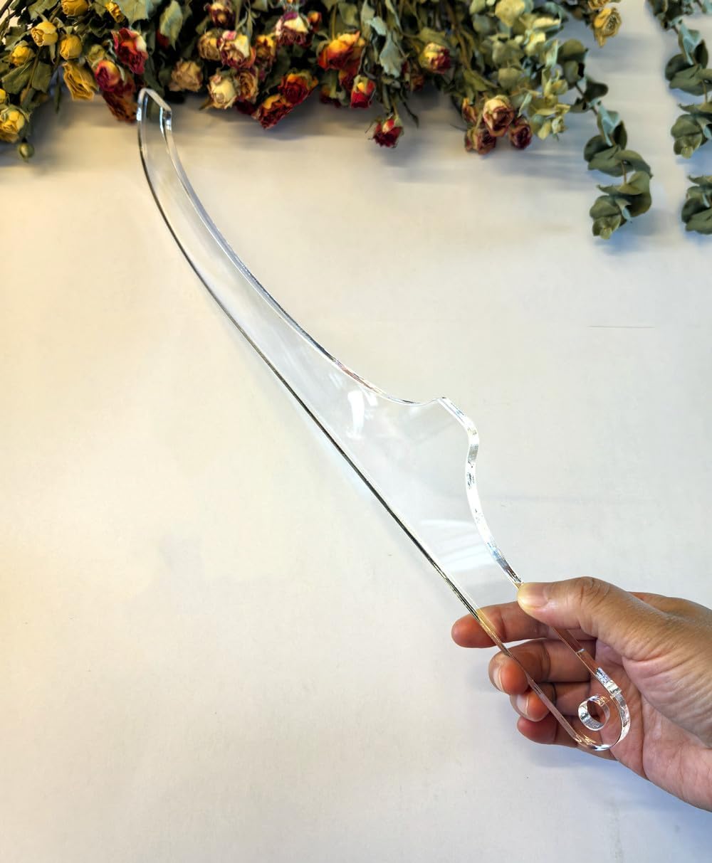 Bread Knife Handle Router Template – 15.9"x2.25" Laser-Cut Acrylic Guide for Custom Wooden Bow Knives & Handmade Kitchen Tools (15.9"x2.25")