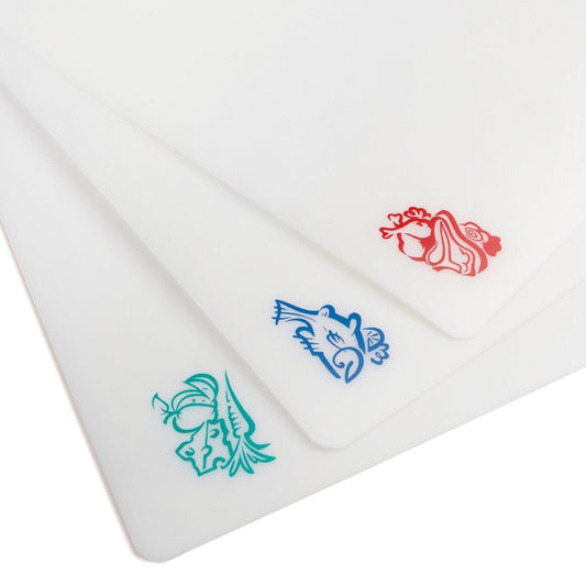 Icon Cut N Slice Flexible Cutting Boards, 11.5in/29cm x 15in/38cm, White, Set of 3