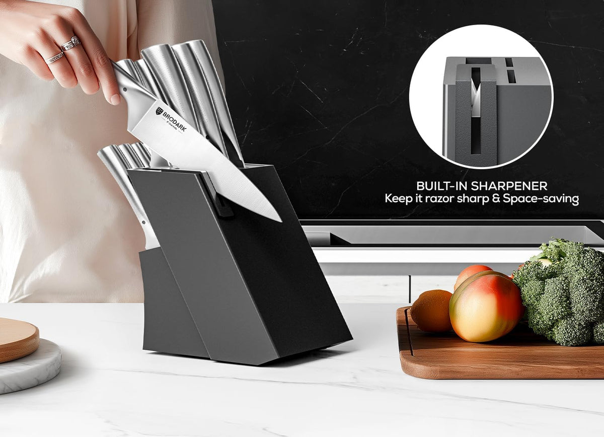Turkey Carving Knife Set - 8'' Carving Knife and Fork Set for Meat, Brisket, BBQ - 2 PCS High Carbon Stainless Steel Carving Set for Thanksgiving, Christmas Gift, Shark Series