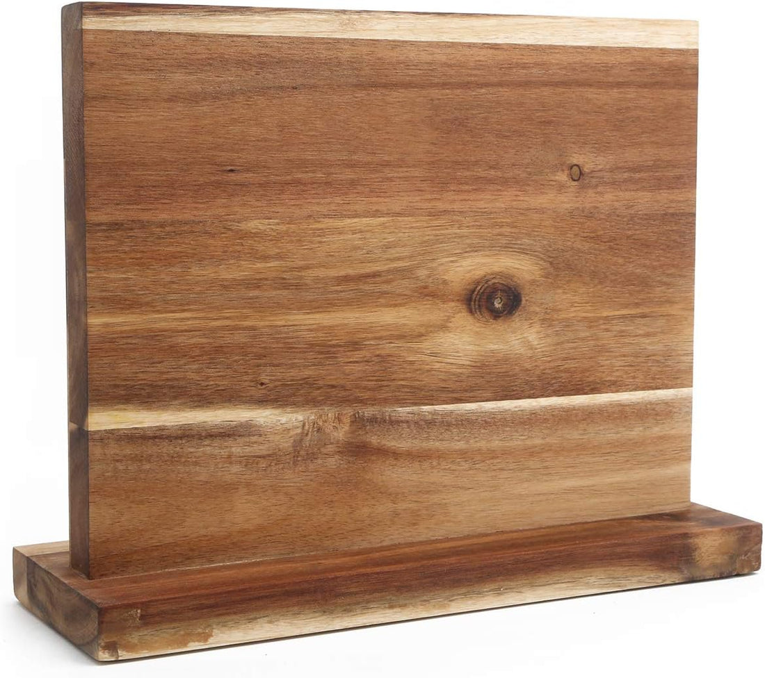 Resafy Large Magnetic Knife Holder,Acacia Wooden Magnetic Knife Block 16 X 12 Inches,Rack Magnetic Universal Stands with Stro