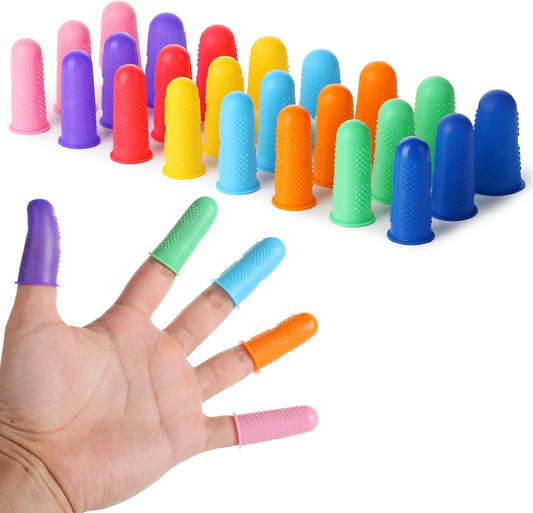 Silicone Hot Glue Gun Finger Caps, 24 pcs, 3 Sizes | Reusable Silicone Finger Protectors for Hot Glue, Wax, Resin, Honey Adhe
