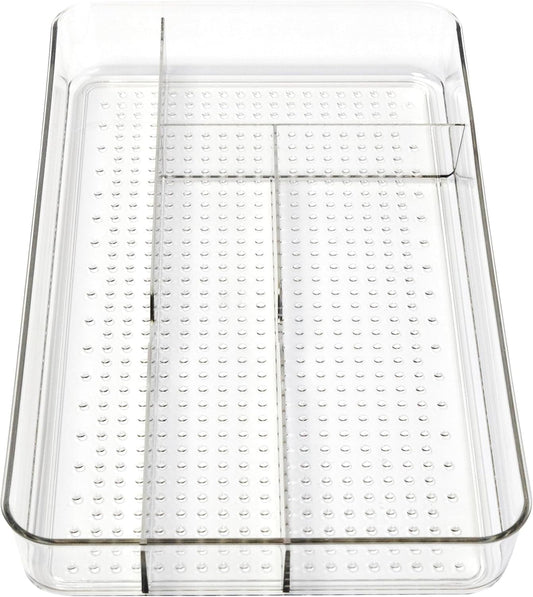 Small Utensil Silverware Kitchen Drawer Organizer, Clear
