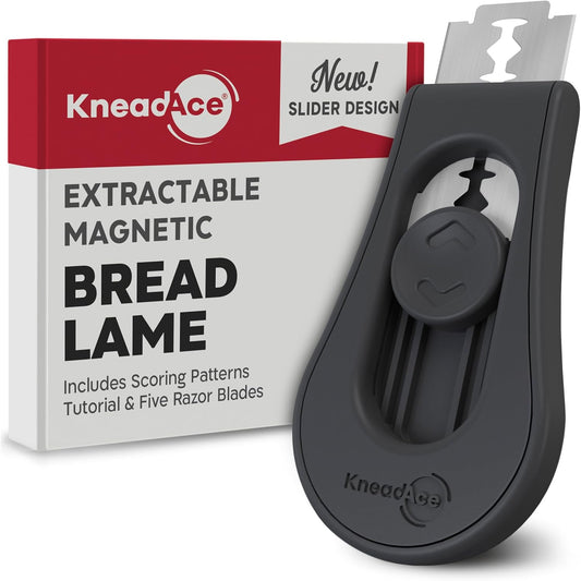 KNEADACE Upgraded Magnetic Bread Lame, Professional Dough Scoring Tool with Extractable Blade, Sourdough Bread Tool for Bakin