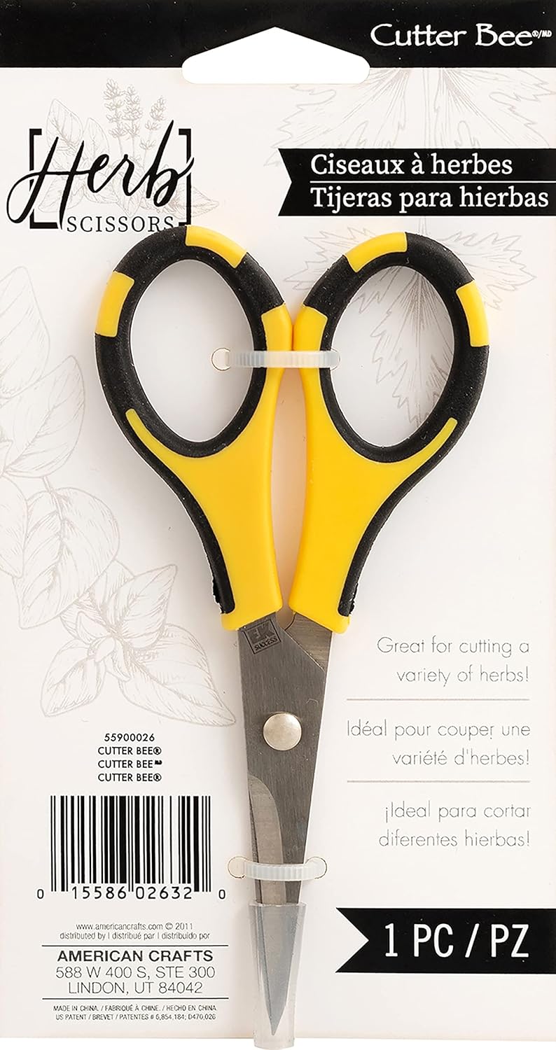Cutter Bee Precision Craft Scissors - Small Ergonomic Scissors with Micro Tip for Cutting Paper, Herbs, and More - Stainless 