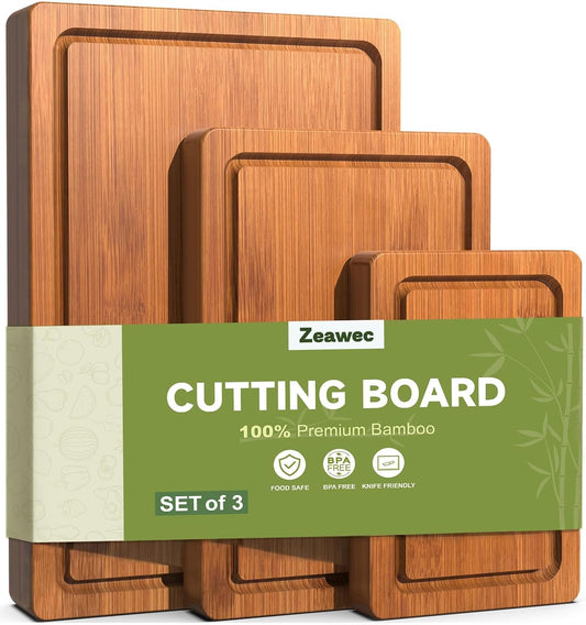 Deep-Carbonized Bamboo Cutting Board for Kitchen, Carbonized