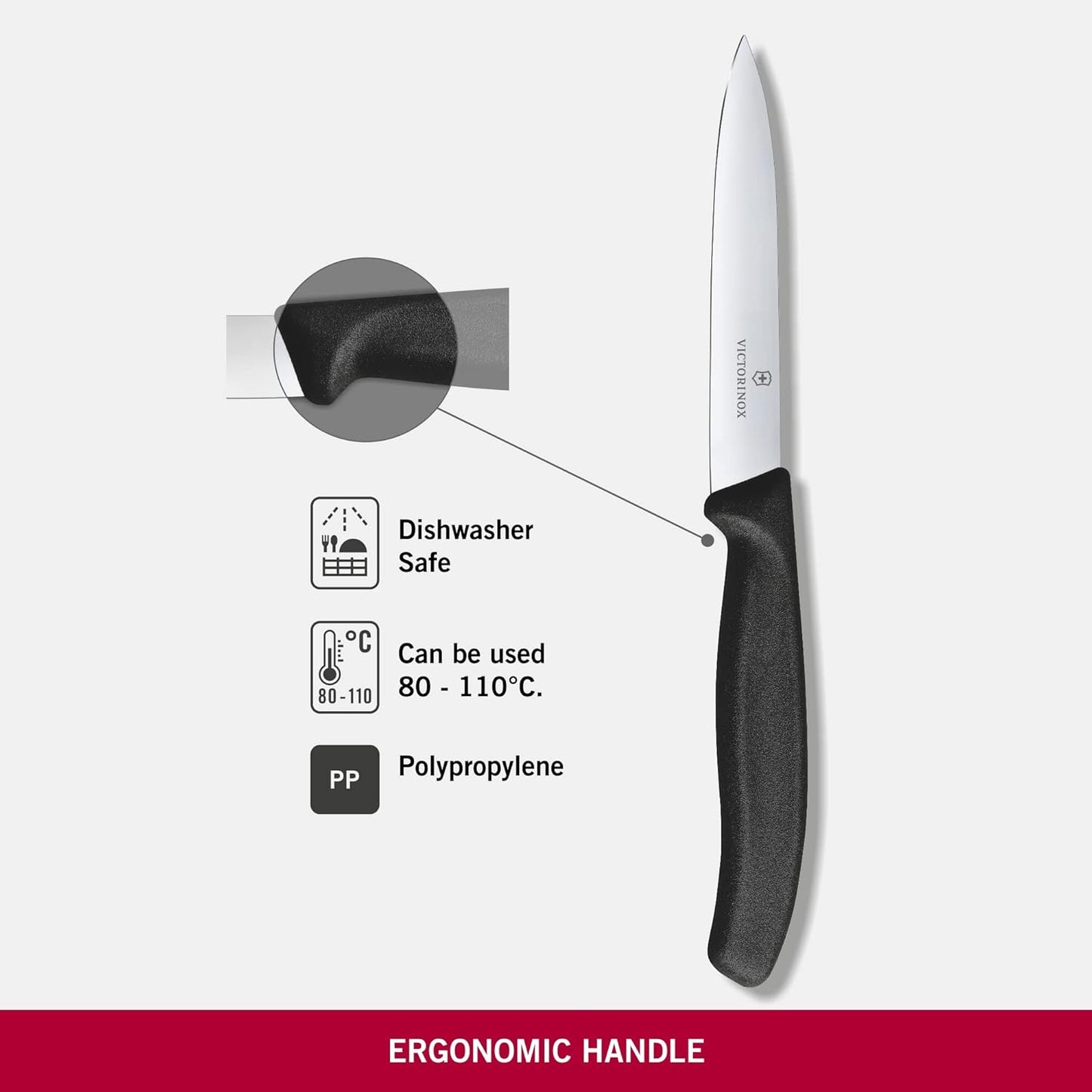 Gemüsemesser SwissClassic, 10 cm, Schwarz