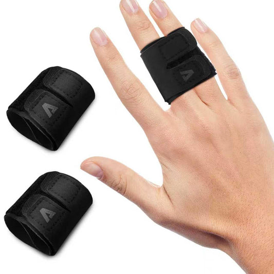 2PCS Finger Splints (No Metal Support) – Adjustable Neoprene Finger Straps/Wraps for Arthritis, Tendonitis & Athletic Stress Relief, Compression Tape for Sports (Basketball, Tennis, Volleyball, Badminton, Golf) – Double Finger Design, S