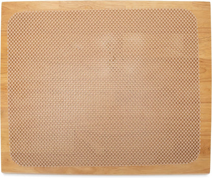 Oak Accents Camper/RV Silent Top Stovetop Cover | Features Solid Oak-Finish Hardwood w/Non-Toxic Finish & 4 Non-Slip Rubber Feet | Includes Flexible Cutting Mat | 19.5” x 17” x .75” (43521)