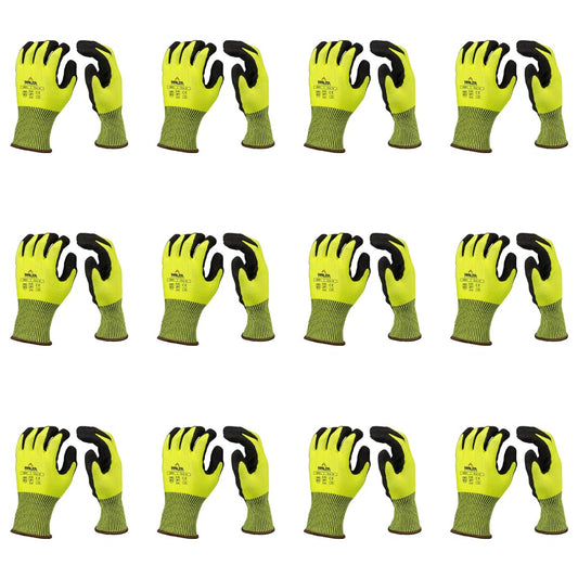 Safety Work Protective Gloves – Mens Work Gloves with ANSI Cut Level A5 Protection, Touchscreen Compatible, OSHA and ANSI Compliant (Medium, 12 Pair)