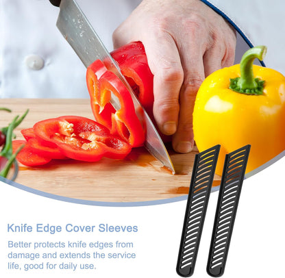3Pcs Knife Cover Sleeves Blade Edge Guards for 8" Bread Knife Protector Universal Blade Sheath for Kitchen, Black