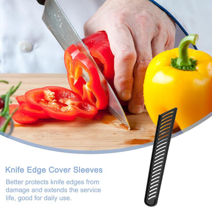 3Pcs Knife Cover Sleeves Blade Edge Guards for 8" Bread Knife Protector Universal Blade Sheath for Kitchen, Black