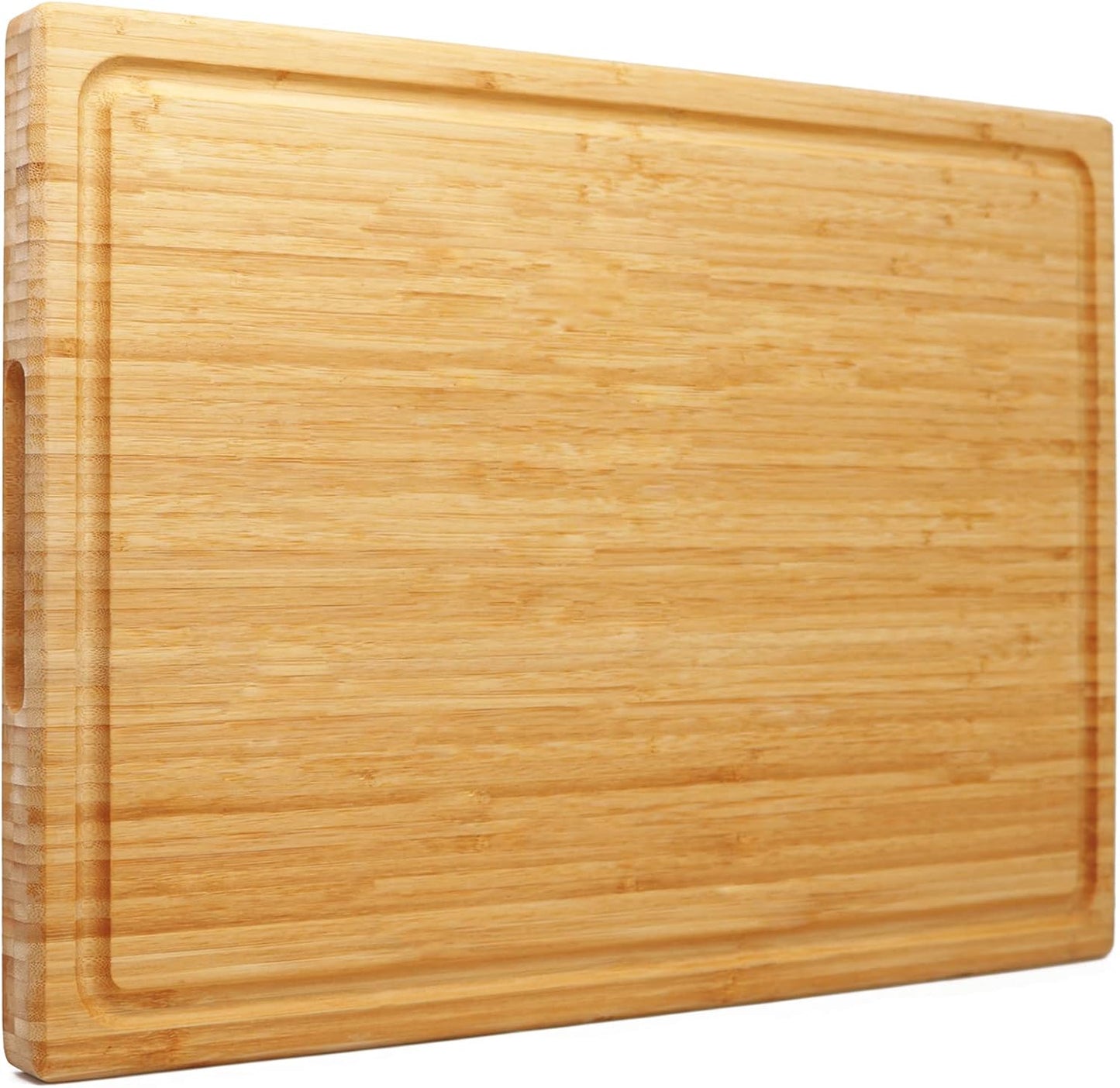 Extra Large XXXL Bamboo Cutting Board 24 x16in, Wood Butcher Block | Chopping Boards with Handle & Juice Groove, Charcuterie Tray for Turkey, Meat, Vegetables, BBQ, Over the Sink Thick 1.25"