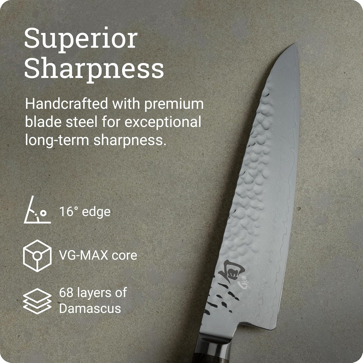 Premier 7" Asian Cook’s Knife, Handcrafted Japanese Kitchen Knife, VG-MAX Core with Damascus Stainless Steel Cladding, Pakkawood Handle, Gyuto-Style Tool for Professional and Home Chefs