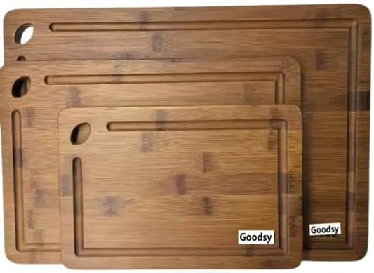 Cutting Board Set of 3 for Kitchen Meal Prep & Serving
