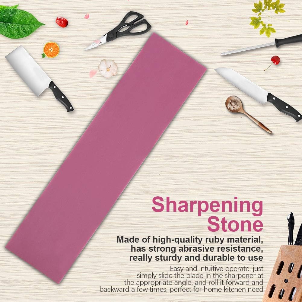 3000 Grits Sharpening Stone, Ruby Whetstone Knife Sharpener with Base 10x2.5cm for Kitchen Knife Polishing and Camping Tools