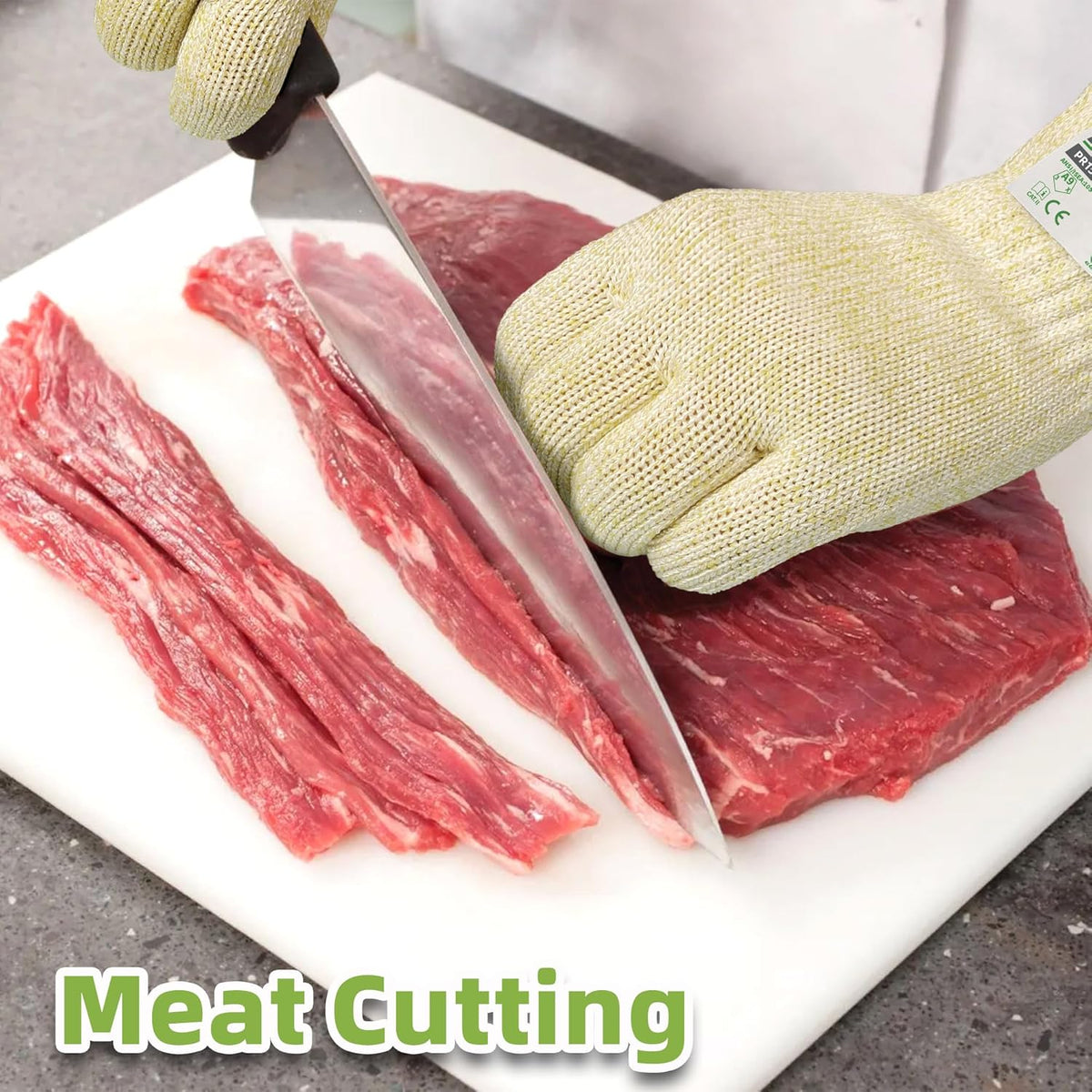 SlicePro Ultra-Durable ANSI Cut Resistant Gloves PR1501, 10X Reinforced Food Grade Cutting Glove, Mandoline Gloves for Kitchen Meat Cutting, Oyster Shucking, Fish Fillet Processing, M