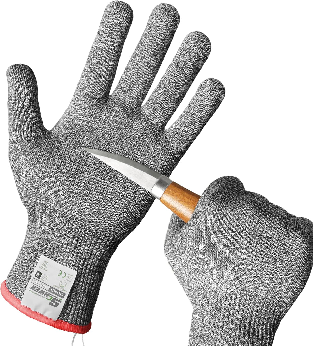 SlicePro Ultra-Durable ANSI Cut Resistant Gloves PR1501, 10X Reinforced Food Grade Cutting Glove, Mandoline Gloves for Kitchen Meat Cutting, Oyster Shucking, Fish Fillet Processing, M