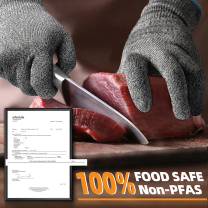 SlicePro Ultra-Durable ANSI Cut Resistant Gloves PR1501, 10X Reinforced Food Grade Cutting Glove, Mandoline Gloves for Kitchen Meat Cutting, Oyster Shucking, Fish Fillet Processing, M