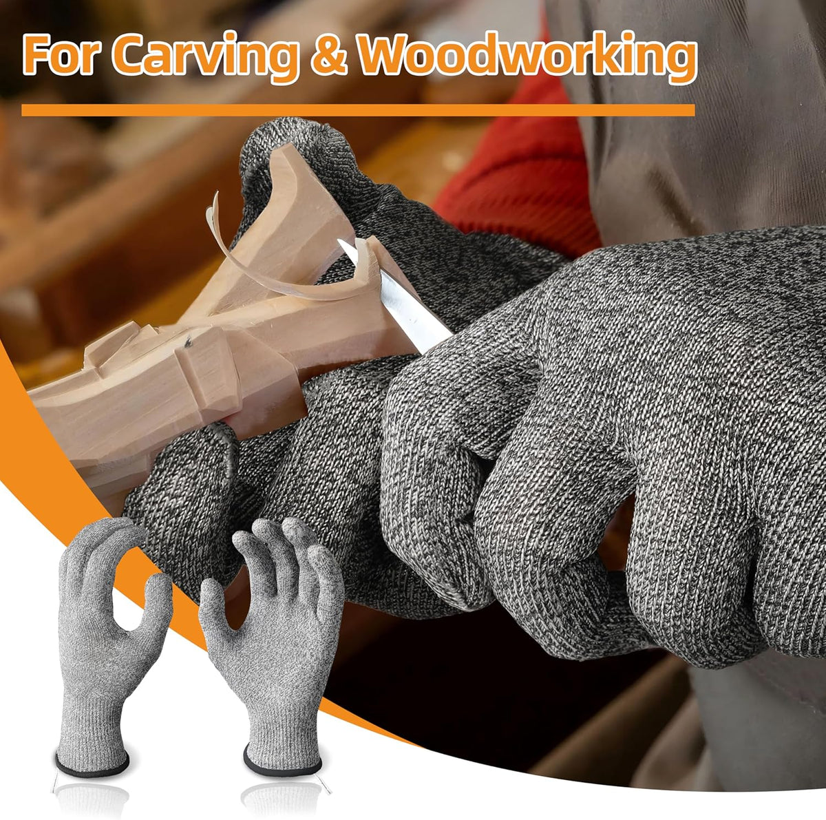 SlicePro Ultra-Durable ANSI Cut Resistant Gloves PR1501, 10X Reinforced Food Grade Cutting Glove, Mandoline Gloves for Kitchen Meat Cutting, Oyster Shucking, Fish Fillet Processing, M