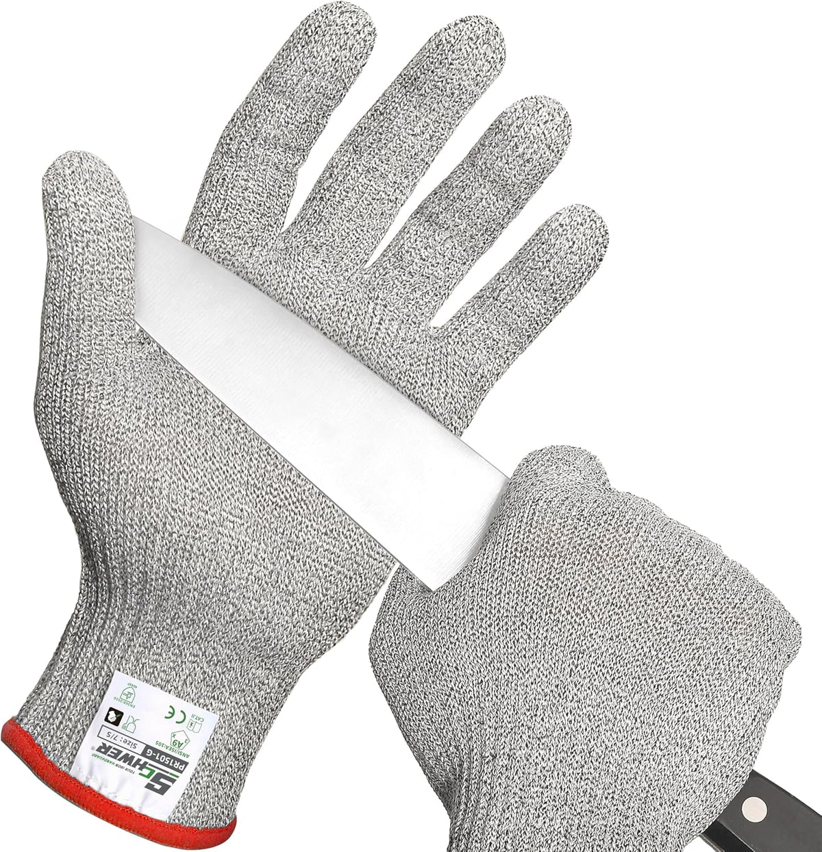 SlicePro Ultra-Durable ANSI Cut Resistant Gloves PR1501, 10X Reinforced Food Grade Cutting Glove, Mandoline Gloves for Kitchen Meat Cutting, Oyster Shucking, Fish Fillet Processing, M