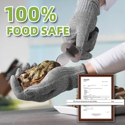 SlicePro Ultra-Durable ANSI Cut Resistant Gloves PR1501, 10X Reinforced Food Grade Cutting Glove, Mandoline Gloves for Kitchen Meat Cutting, Oyster Shucking, Fish Fillet Processing, M
