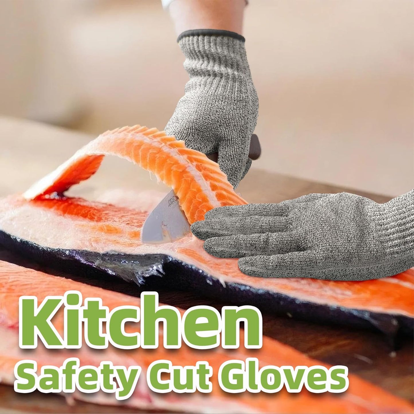 SlicePro Ultra-Durable ANSI Cut Resistant Gloves PR1501, 10X Reinforced Food Grade Cutting Glove, Mandoline Gloves for Kitchen Meat Cutting, Oyster Shucking, Fish Fillet Processing, M