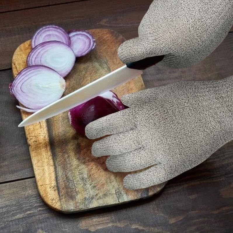 SlicePro Ultra-Durable ANSI Cut Resistant Gloves PR1501, 10X Reinforced Food Grade Cutting Glove, Mandoline Gloves for Kitchen Meat Cutting, Oyster Shucking, Fish Fillet Processing, M