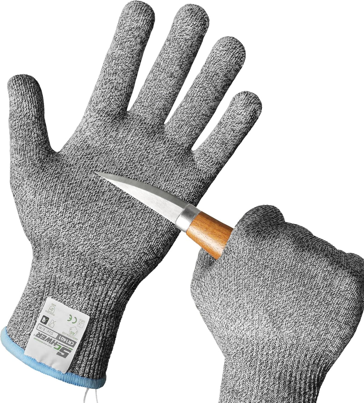 SlicePro Ultra-Durable ANSI Cut Resistant Gloves PR1501, 10X Reinforced Food Grade Cutting Glove, Mandoline Gloves for Kitchen Meat Cutting, Oyster Shucking, Fish Fillet Processing, M