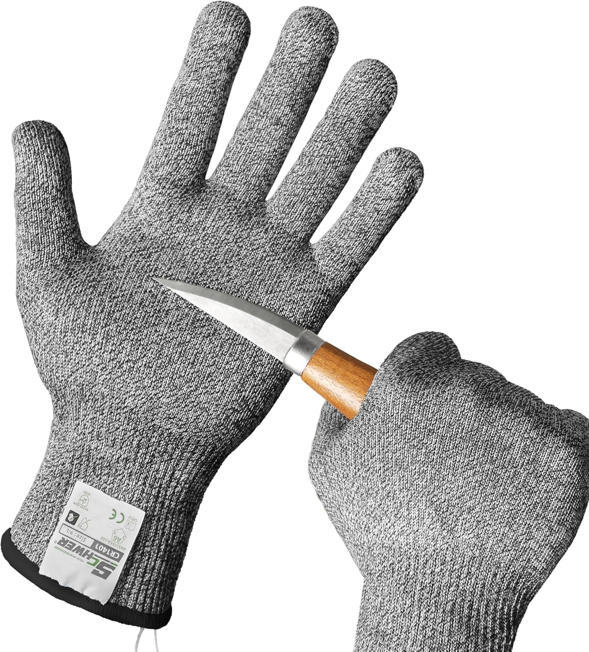 SlicePro Ultra-Durable ANSI Cut Resistant Gloves PR1501, 10X Reinforced Food Grade Cutting Glove, Mandoline Gloves for Kitchen Meat Cutting, Oyster Shucking, Fish Fillet Processing, M