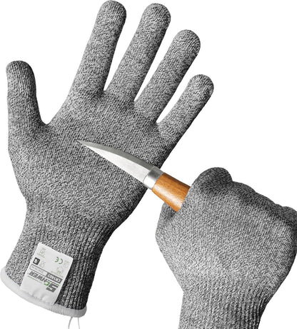 SlicePro Ultra-Durable ANSI Cut Resistant Gloves PR1501, 10X Reinforced Food Grade Cutting Glove, Mandoline Gloves for Kitchen Meat Cutting, Oyster Shucking, Fish Fillet Processing, M