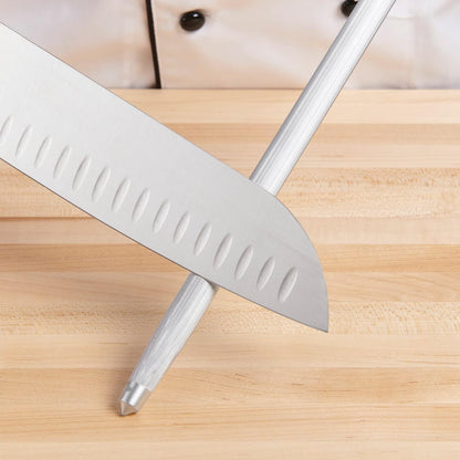 Knife Sharpening Honing Steel, Professional German Steel For Sharpening and Touching Up Knives, Ergonomic Handle, Non-Slip Base