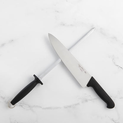 Knife Sharpening Honing Steel, Professional German Steel For Sharpening and Touching Up Knives, Ergonomic Handle, Non-Slip Base