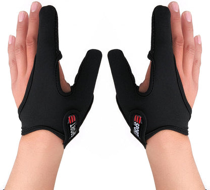 2-Pack Fishing Gloves (Left & Right Hand Set) | Two-Finger Anti-Cut Protector for Surf Casting & Fly Fishing | Non-Slip Breathable Finger Guard for Braid Line, Hooks & Fish Fin