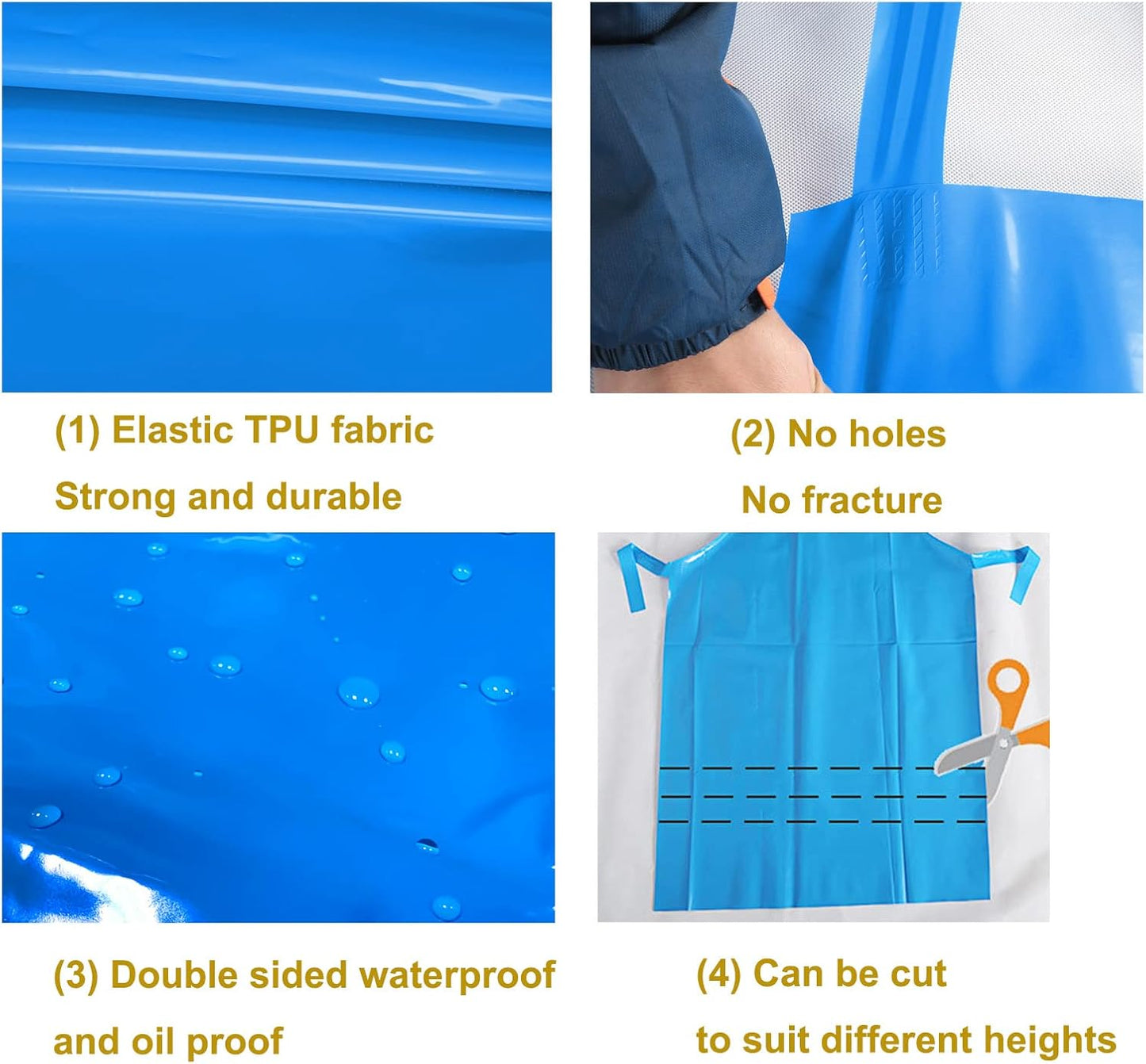 Waterproof Oil Proof Bib Apron Utility Apron Chemical Resistant Apron with Sleeve Work Apron Ultra Lightweight
