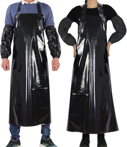 Waterproof Oil Proof Bib Apron Utility Apron Chemical Resistant Apron with Sleeve Work Apron Ultra Lightweight