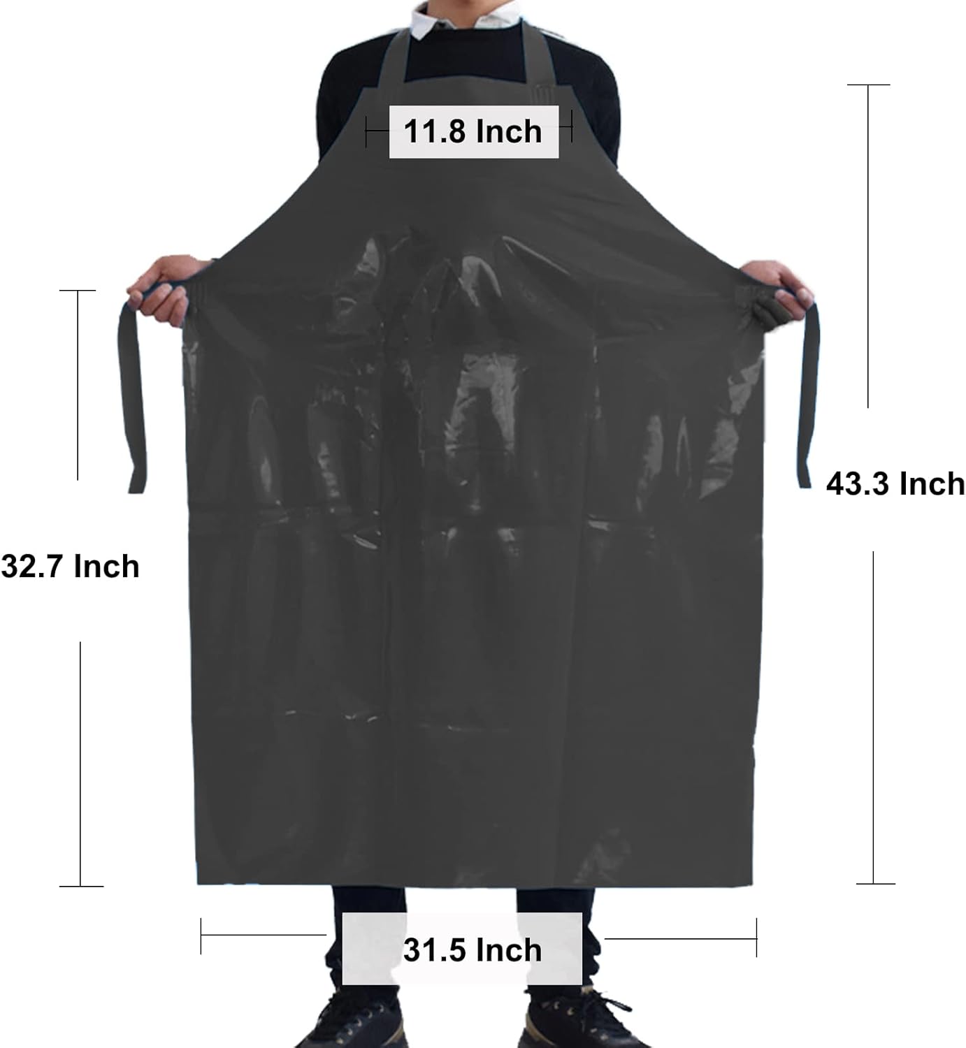 Waterproof Oil Proof Bib Apron Utility Apron Chemical Resistant Apron with Sleeve Work Apron Ultra Lightweight
