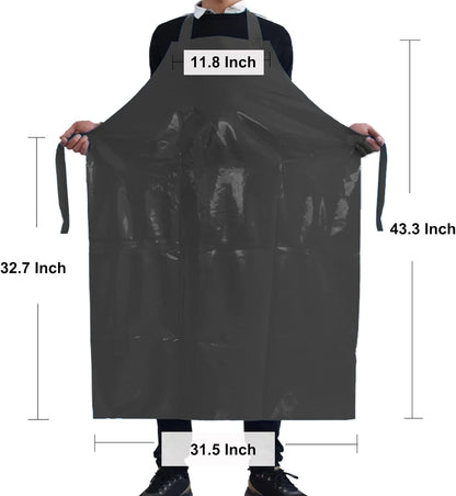 Waterproof Oil Proof Bib Apron Utility Apron Chemical Resistant Apron with Sleeve Work Apron Ultra Lightweight