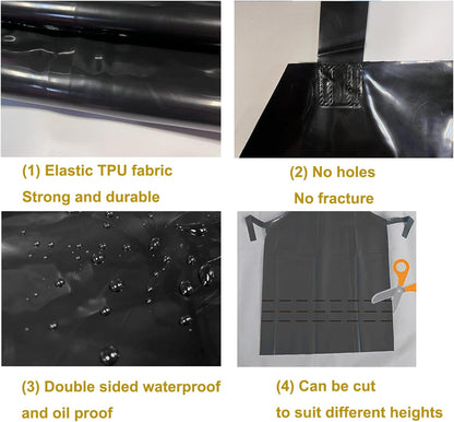 Waterproof Oil Proof Bib Apron Utility Apron Chemical Resistant Apron with Sleeve Work Apron Ultra Lightweight