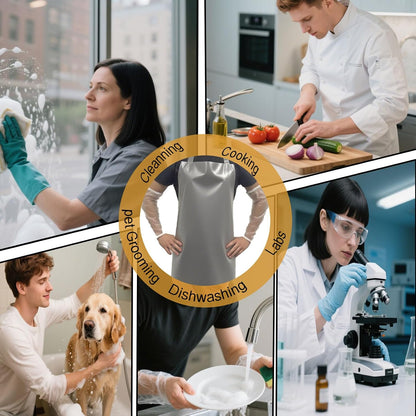 Waterproof Oil Proof Bib Apron Utility Apron Chemical Resistant Apron with Sleeve Work Apron Ultra Lightweight