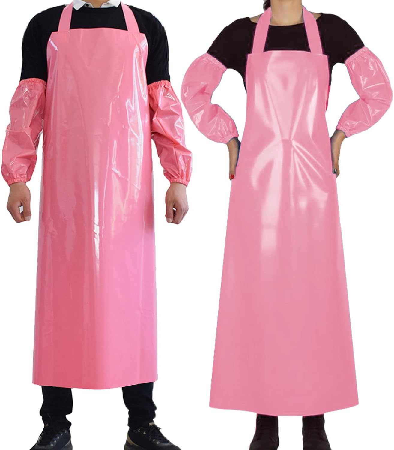 Waterproof Oil Proof Bib Apron Utility Apron Chemical Resistant Apron with Sleeve Work Apron Ultra Lightweight