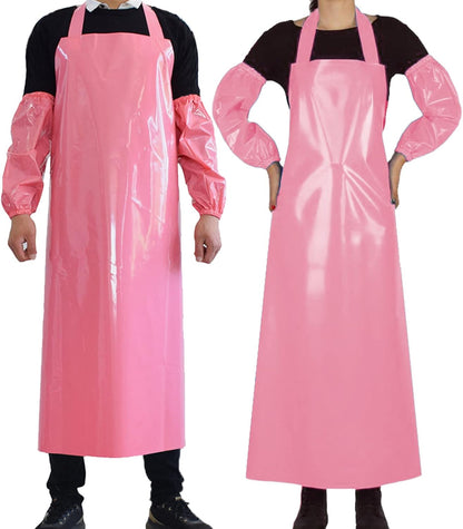 Waterproof Oil Proof Bib Apron Utility Apron Chemical Resistant Apron with Sleeve Work Apron Ultra Lightweight