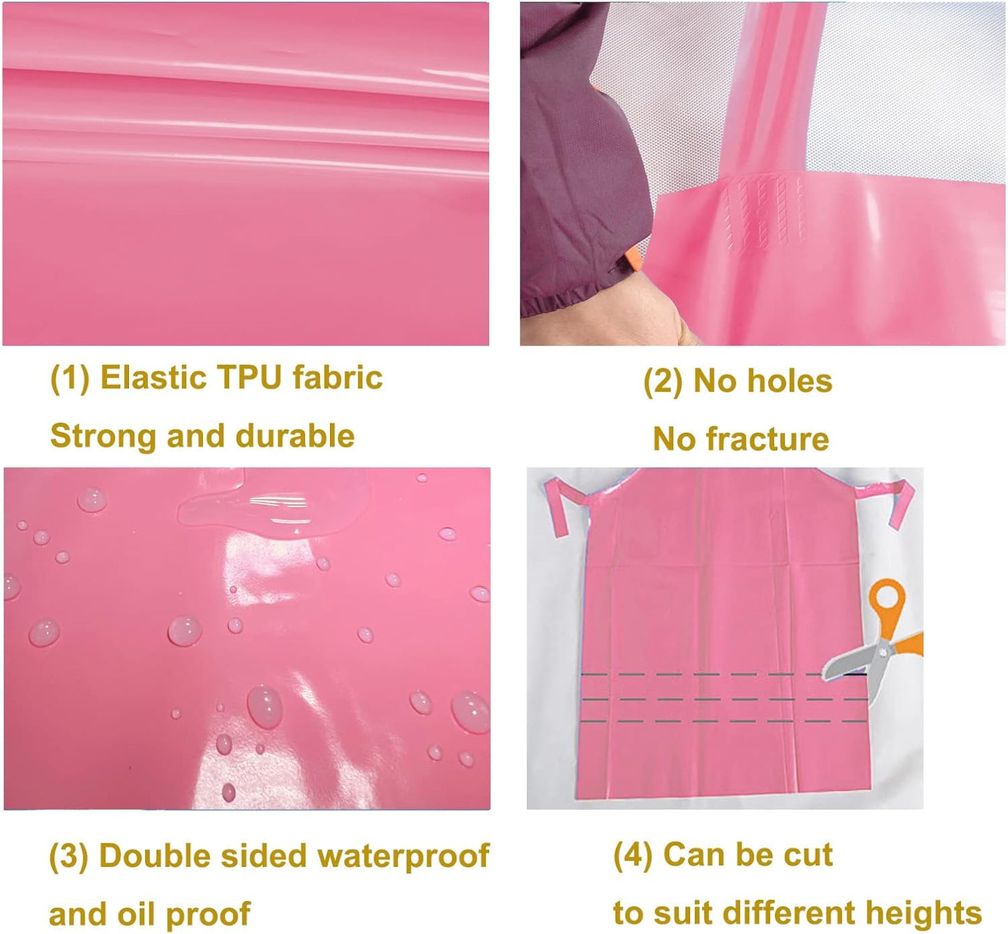 Waterproof Oil Proof Bib Apron Utility Apron Chemical Resistant Apron with Sleeve Work Apron Ultra Lightweight