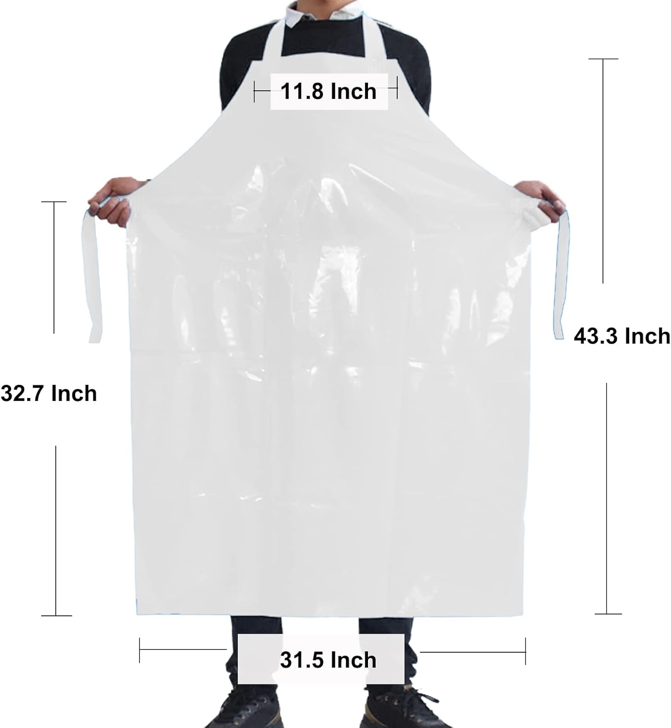 Waterproof Oil Proof Bib Apron Utility Apron Chemical Resistant Apron with Sleeve Work Apron Ultra Lightweight