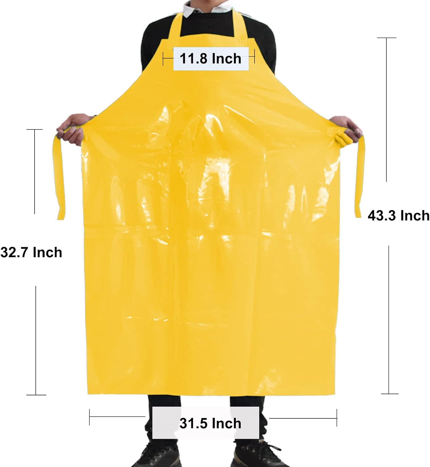 Waterproof Oil Proof Bib Apron Utility Apron Chemical Resistant Apron with Sleeve Work Apron Ultra Lightweight