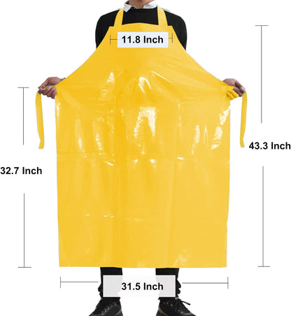Waterproof Oil Proof Bib Apron Utility Apron Chemical Resistant Apron with Sleeve Work Apron Ultra Lightweight