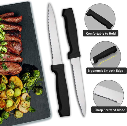 72-Pieces Silverware Set for 12, Flatware Set with Steak Knives, Stainless Steel Cutlery Set, Include Forks Spoons and Knives Set, Dishwasher Safe Utensil Sets for Home Restaurant