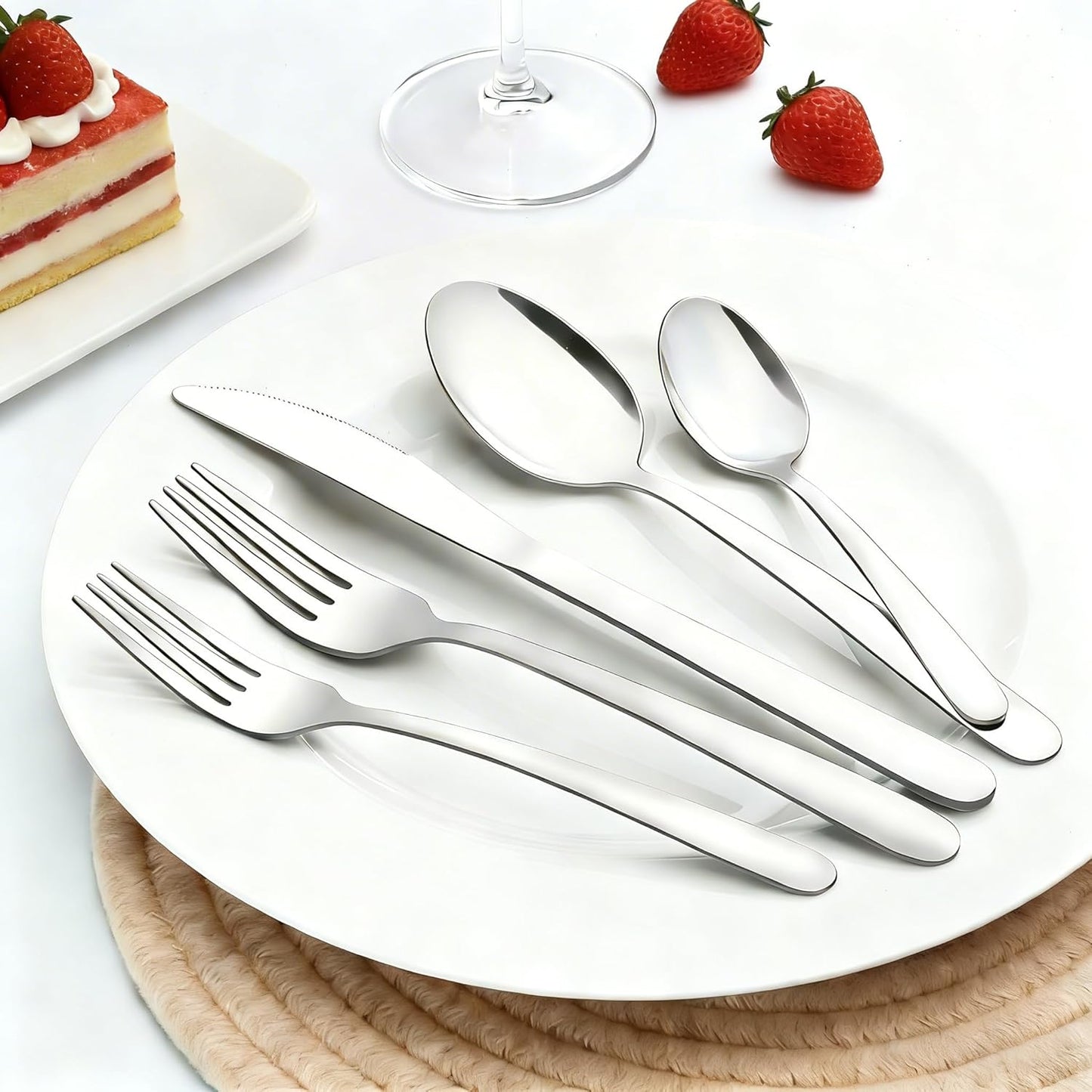 72-Pieces Silverware Set for 12, Flatware Set with Steak Knives, Stainless Steel Cutlery Set, Include Forks Spoons and Knives Set, Dishwasher Safe Utensil Sets for Home Restaurant