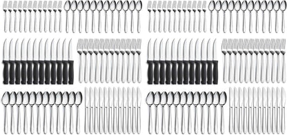 72-Pieces Silverware Set for 12, Flatware Set with Steak Knives, Stainless Steel Cutlery Set, Include Forks Spoons and Knives Set, Dishwasher Safe Utensil Sets for Home Restaurant