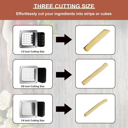 2Pcs 1/4''Replacement Chopper Blade, Commercial Vegetable Chopper Dicer Stainless Steel Blade and Pusher Block for Fruit Cutting Machine Tomato onion French Fries Cutter